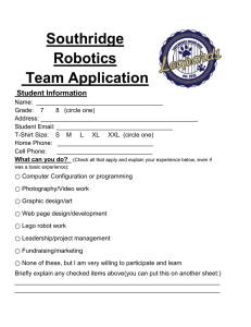 Southridge Robotics Team Application Student Information