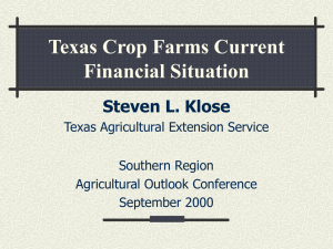 Crop Farmers - Current Financial Situation