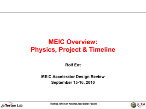 MEIC Overview: Physics, Project and Timeline