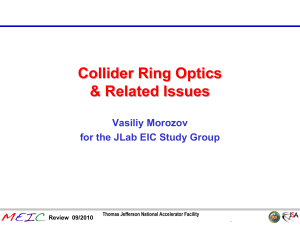 Collider Ring Optics and Related issues