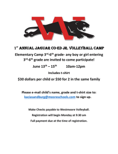 1 Annual JAGUAR CO-ED JR. VOLLEYBALL CAMP Elementary Camp 3