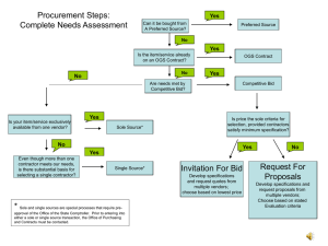 Procurement Steps: Complete Needs Assessment Yes