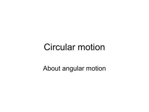 Circular motion About angular motion