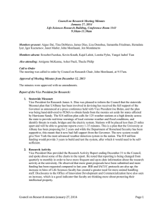 Council on Research Meeting Minutes January 27, 2014