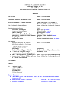 COUNCIL ON RESEARCH MEETING Wednesday, February 16, 2011 9:30 – 11:30 am