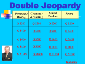Double Jeopardy round for Phineas and Poetry