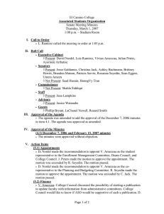 El Camino College Senate Meeting Minutes Thursday, March 1, 2007