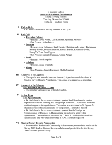 El Camino College Senate Meeting Minutes Thursday, November 9, 2006