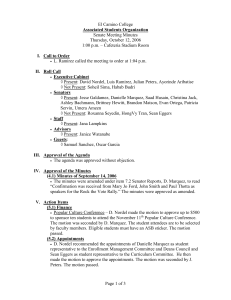 El Camino College Senate Meeting Minutes Thursday, October 12, 2006