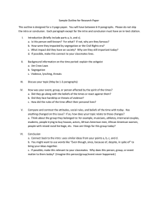 Sample Outline for Research Paper