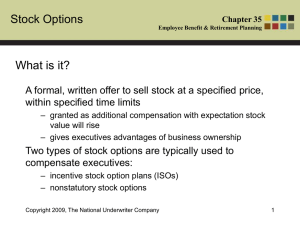 Stock Options What is it? within specified time limits