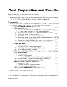 Test Preparation and Results