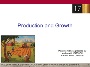 Production and Growth PowerPoint Slides prepared by: Andreea CHIRITESCU Eastern Illinois University