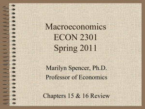 Macroeconomics ECON 2301 Spring 2011 Marilyn Spencer, Ph.D.