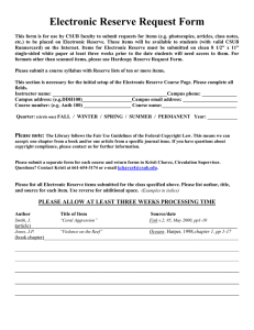 E-Reserve Request Form in Word