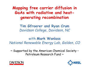 Mapping free carrier diffusion in GaAs with radiative and heat- generating recombination