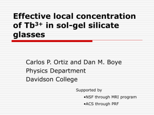 Effective local concentration of terbium ions in sol-gel silicate glass