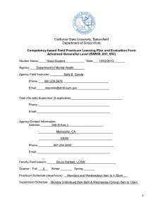 Learning Contract/Field Evaluation Form - Concentration Year - Sample