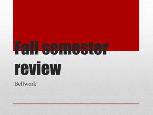 Fall Semester Review Bellwork