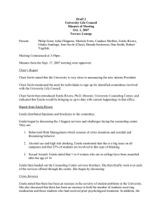 Draft 2 University Life Council Minutes of Meeting Oct. 1, 2007