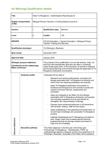 Iwi Wānanga Qualification details