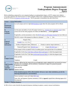 Form 1A – Program Announcement