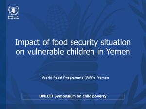 Impact of food security situation on vulnerable children in Yemen