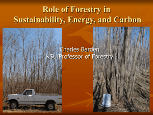 Role of Forestry in Sustainability, Energy, and Carbon Charles Barden