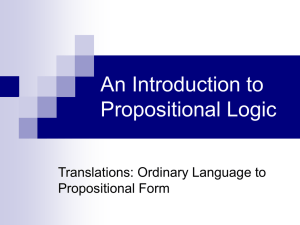 An Introduction to Propositional Symbols and Translation
