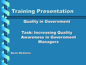 Quality In Gov Training Slides