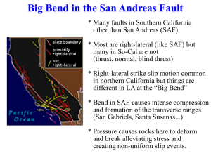 Big Bend in the San Andreas Fault