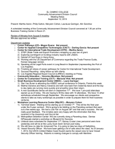 EL CAMINO COLLEGE Community Advancement Division Council Meeting Notes September 12, 2013