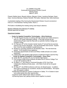 EL CAMINO COLLEGE Community Advancement Division Council Meeting Notes March 3, 2010