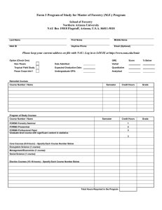 Form 3 Program of Study for Master of Forestry (M.F.)... School of Forestry Northern Arizona University