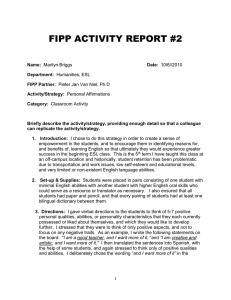 FIPP ACTIVITY REPORT #2
