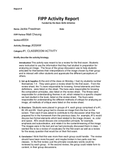 FIPP Activity Report  Jackie Freedman Matt Cheung