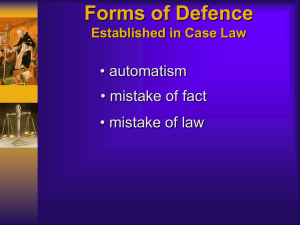 Forms of Defence Established in Case Law