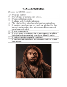 The Neanderthal Problem
