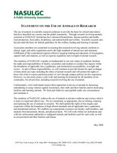 Statement on animals in research