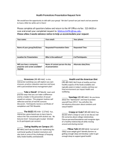 Health Promotions Presentation Request Form