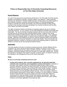 Policy on Responsible Use of University Computing Resources at the Ohio State University