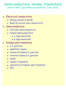 Semiconductors, diodes, transistors Electrical conductivity Semiconductors