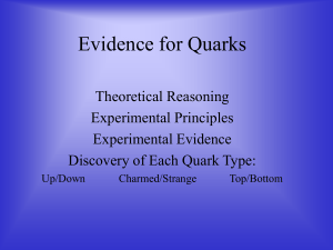 Evidence for Quarks Theoretical Reasoning Experimental Principles Experimental Evidence