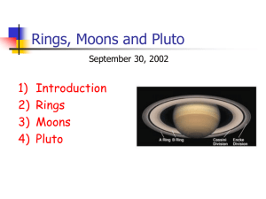 Rings, Moons and Pluto 1) Introduction 2) Rings 3) Moons