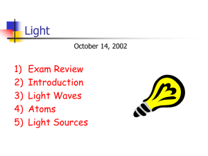 Light 1) Exam Review 2) Introduction 3) Light Waves