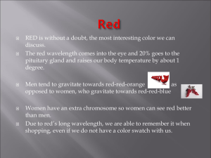 RED is without a doubt, the most interesting color we... discuss. The red wavelength comes into the eye and 20% goes...