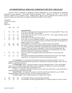 A/E Professional Services Agreement Review Checklist