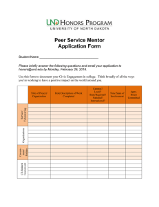 Peer Service Mentor Application Form