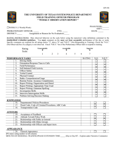 DP-58 Field Training Weekly Observation Report