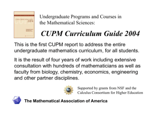 CUPM Curriculum Guide 2004